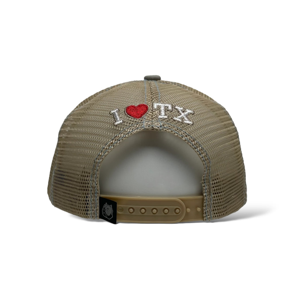 Snapback Trucker Hat - Cowboy Riding Horse & Texas Flag Patch