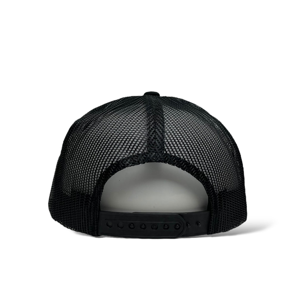 Western Style Black Trucker Hat with Embroidered Rooster - Snapback Mesh Back