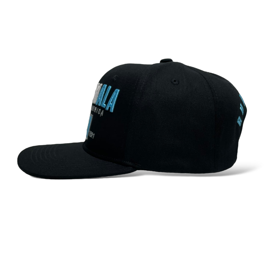 Gorra de Baseball Snapback Negra con Bandera de Guatemala Bordada