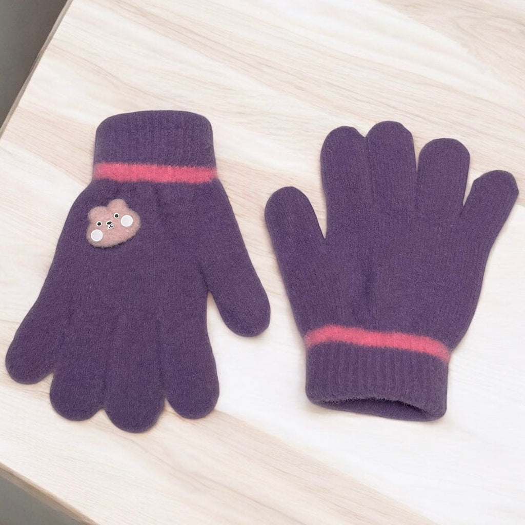 Girls Winter Plush Gloves Ages 5-9 – Warm, Cozy, and Soft Design