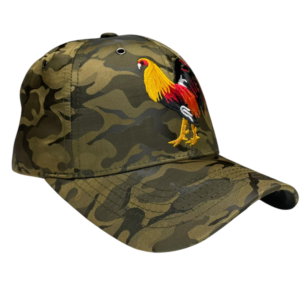 Rooster Fight Baseball Cap Camouflage Olive, Adjustable Hat