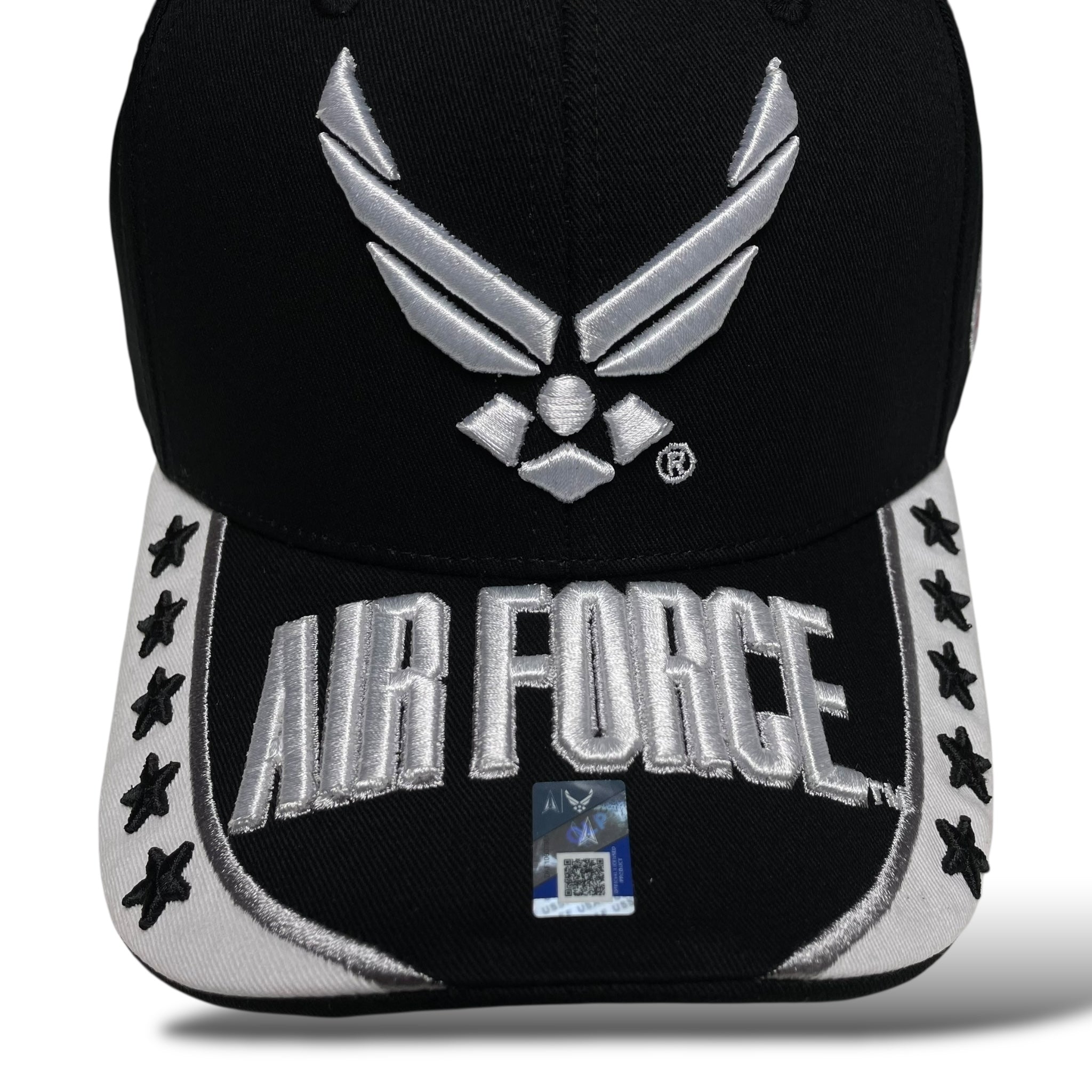 U.S. Air Force 3D Embroidered Baseball Cap Official Licensed Military Hat Black