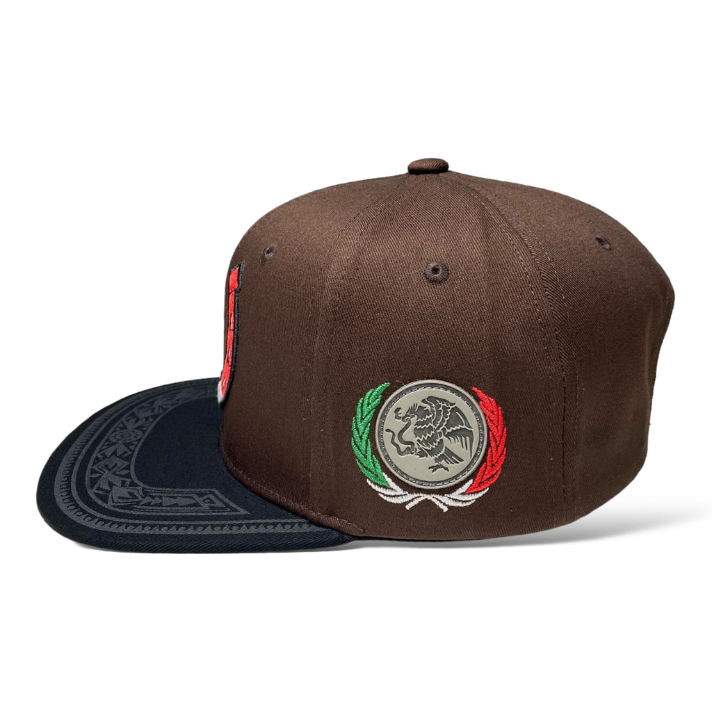 Embroidered Horseshoe with Mexico Flag Baseball Cap - Flat Brim Hats