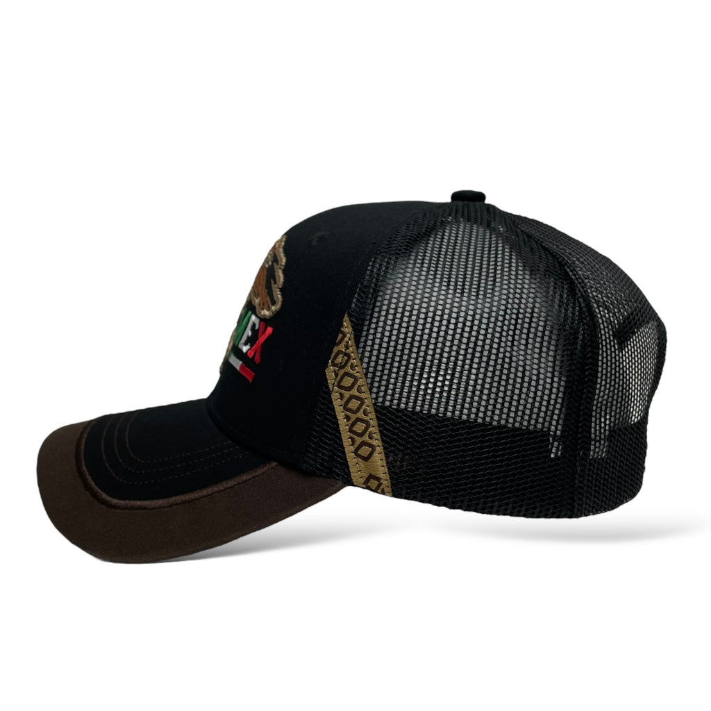 Mexico Eagle Embroidered Trucker Hat - Black Snapback - Wholesale