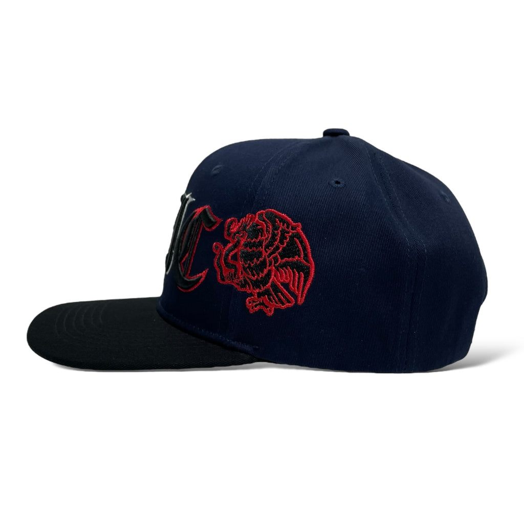 Mexico 3D Embroidered Eagle Snapback Baseball Cap - Navy