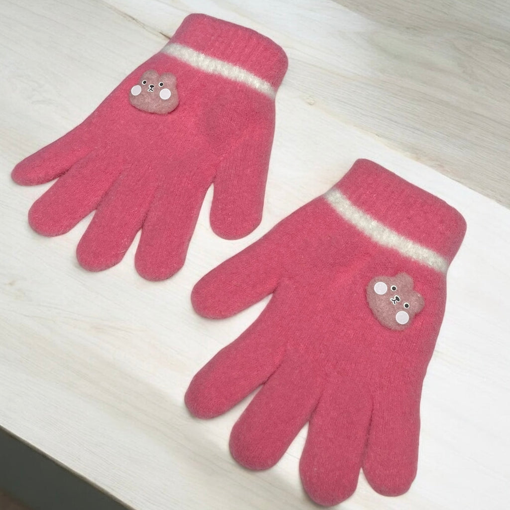 Girls Winter Plush Gloves Ages 5-9 – Warm, Cozy, and Soft Design