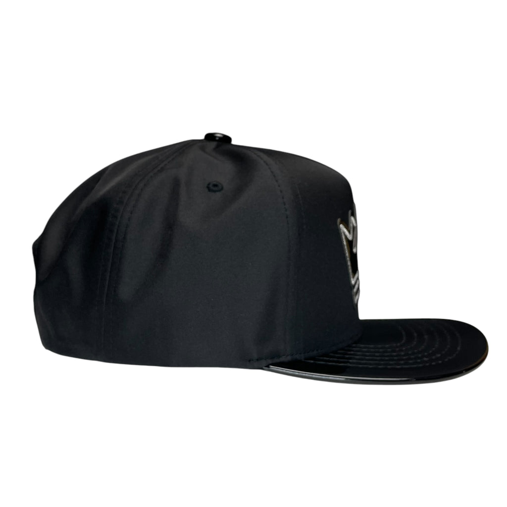 Black Vinyl King Crown Snapback Hat – Flat Brim, Adjustable Streetwear Cap