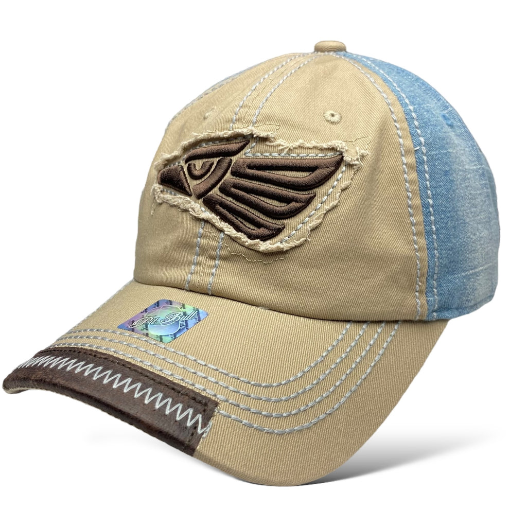 Hecho en Mexico Eagle Embroidered Patch Cap, Curved Visor, Adjustable Strap - Unisex