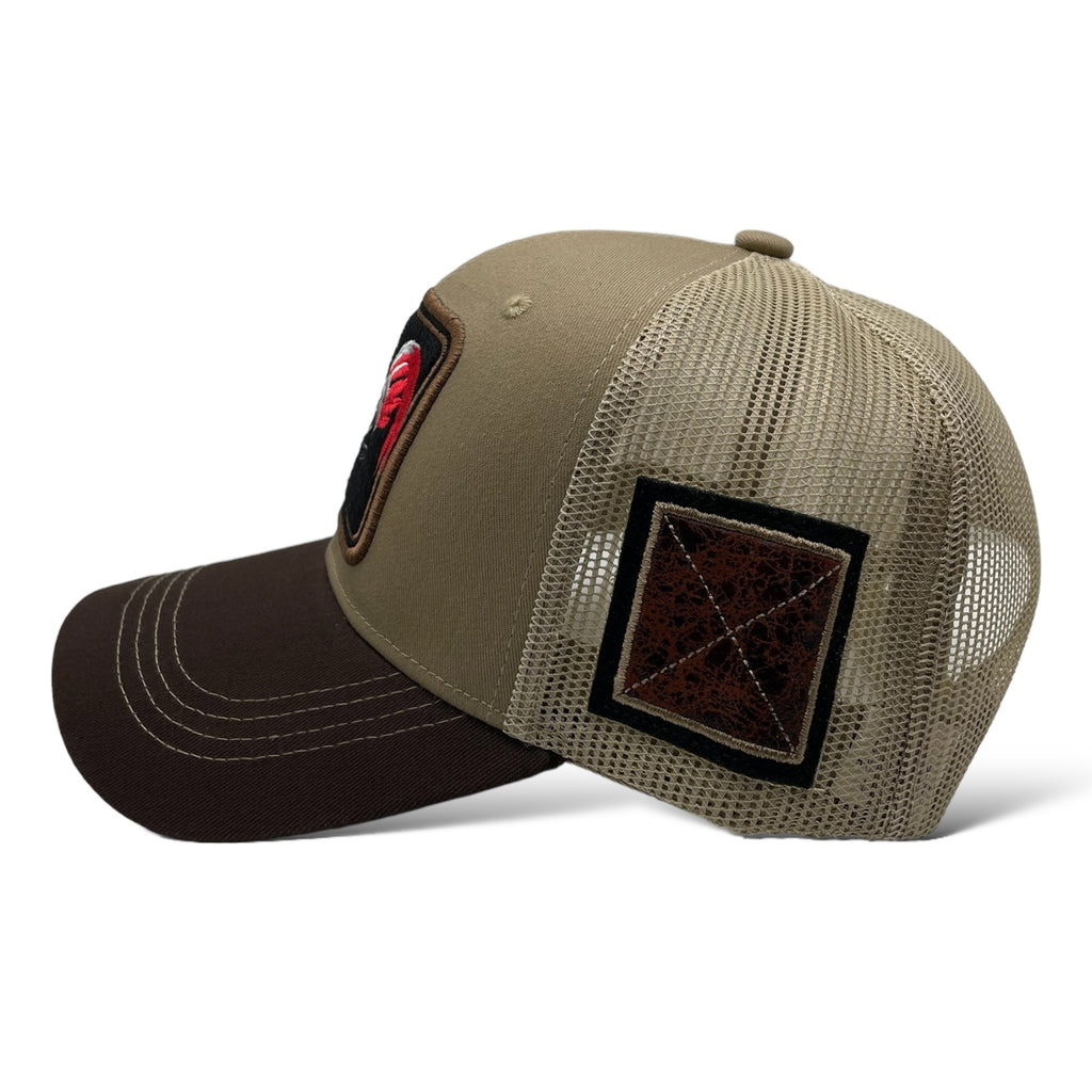 Rooster Trucker Snapback Baseball Cap - Curved Bill, Mesh Panels, Adjustable Snapback