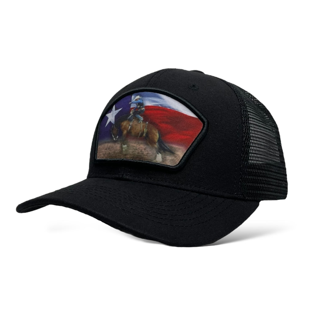 Wholesale cowboy bronco snapback hat with Texas flag design