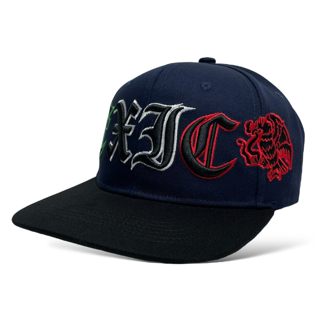 Mexico 3D Embroidered Eagle Snapback Baseball Cap - Navy