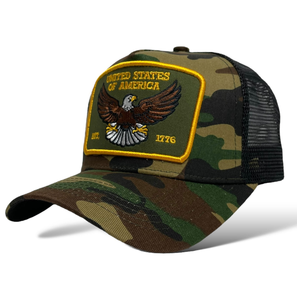 USA Eagle EST. 1776 Camouflage Snapback Trucker Hat