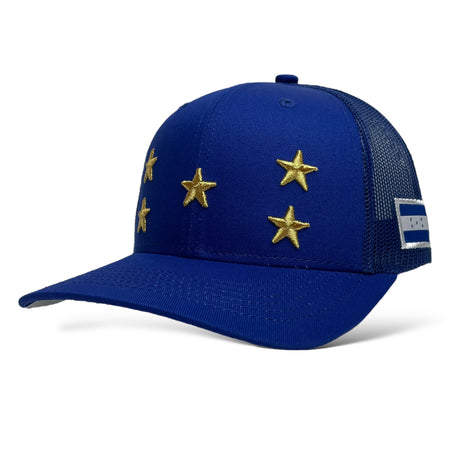 ista lateral de la gorra snapback de la bandera de Honduras con oro