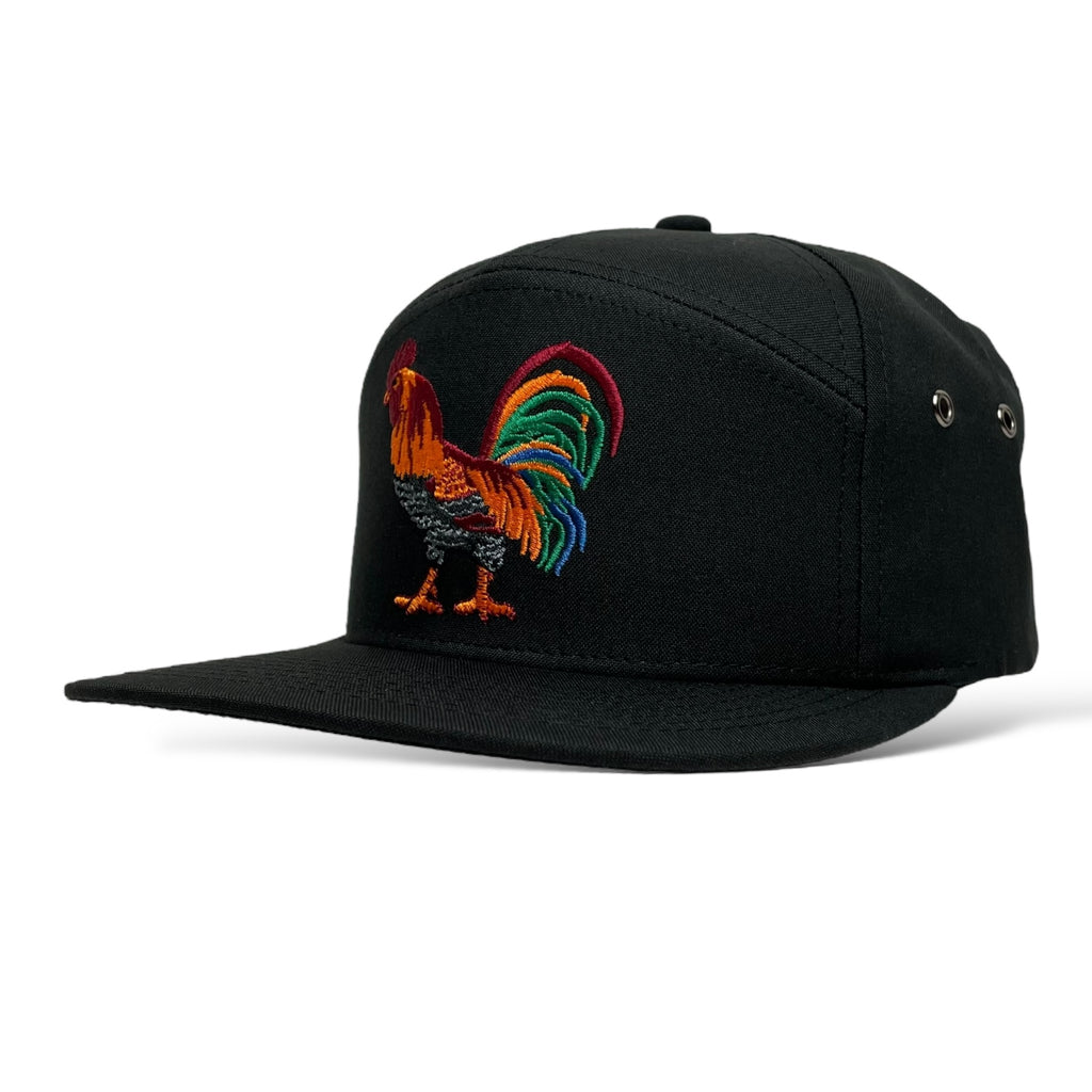 Cock Rooster Flat Bill 7 Panel Snapback Baseball Cap Hat