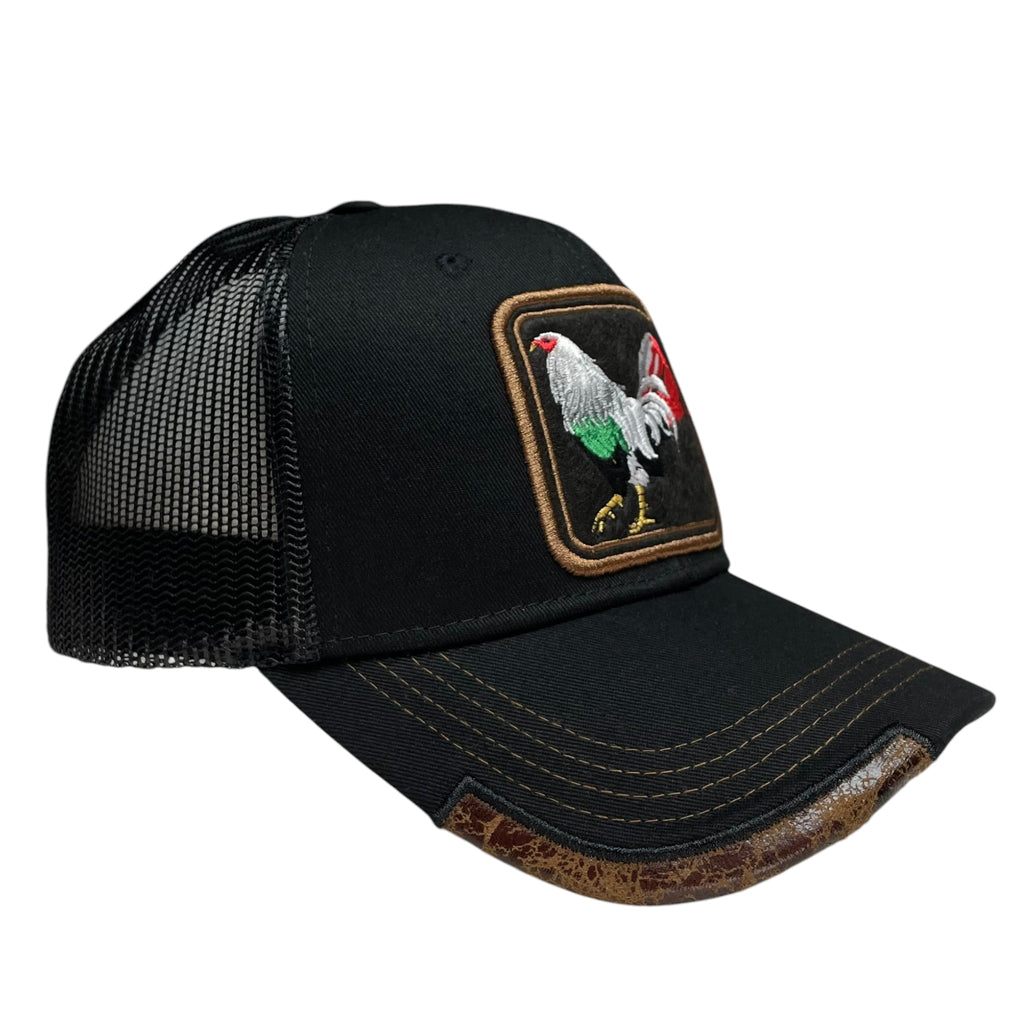 Mexico Rooster Embroidered Trucker Hat – Curved Bill, Mesh Back, Adjustable