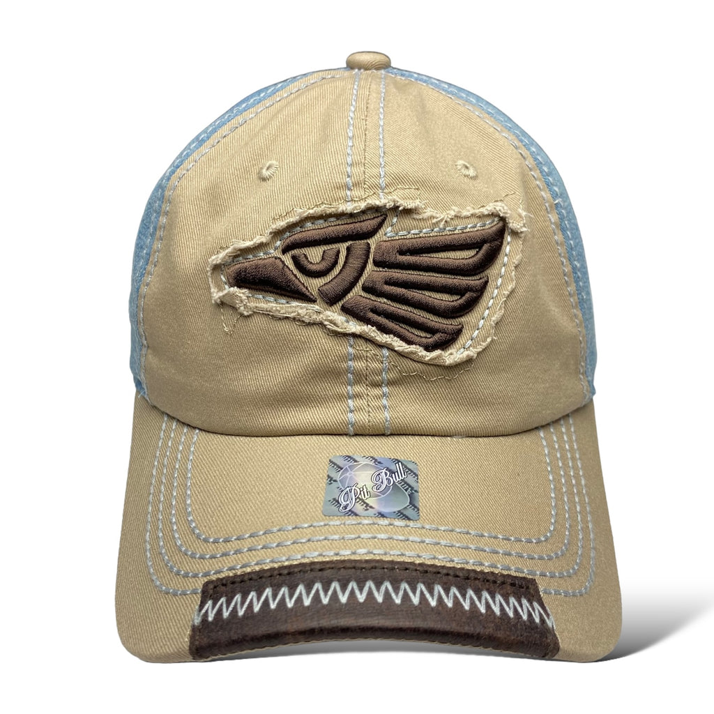 Hecho en Mexico Eagle Embroidered Patch Cap, Curved Visor, Adjustable Strap - Unisex