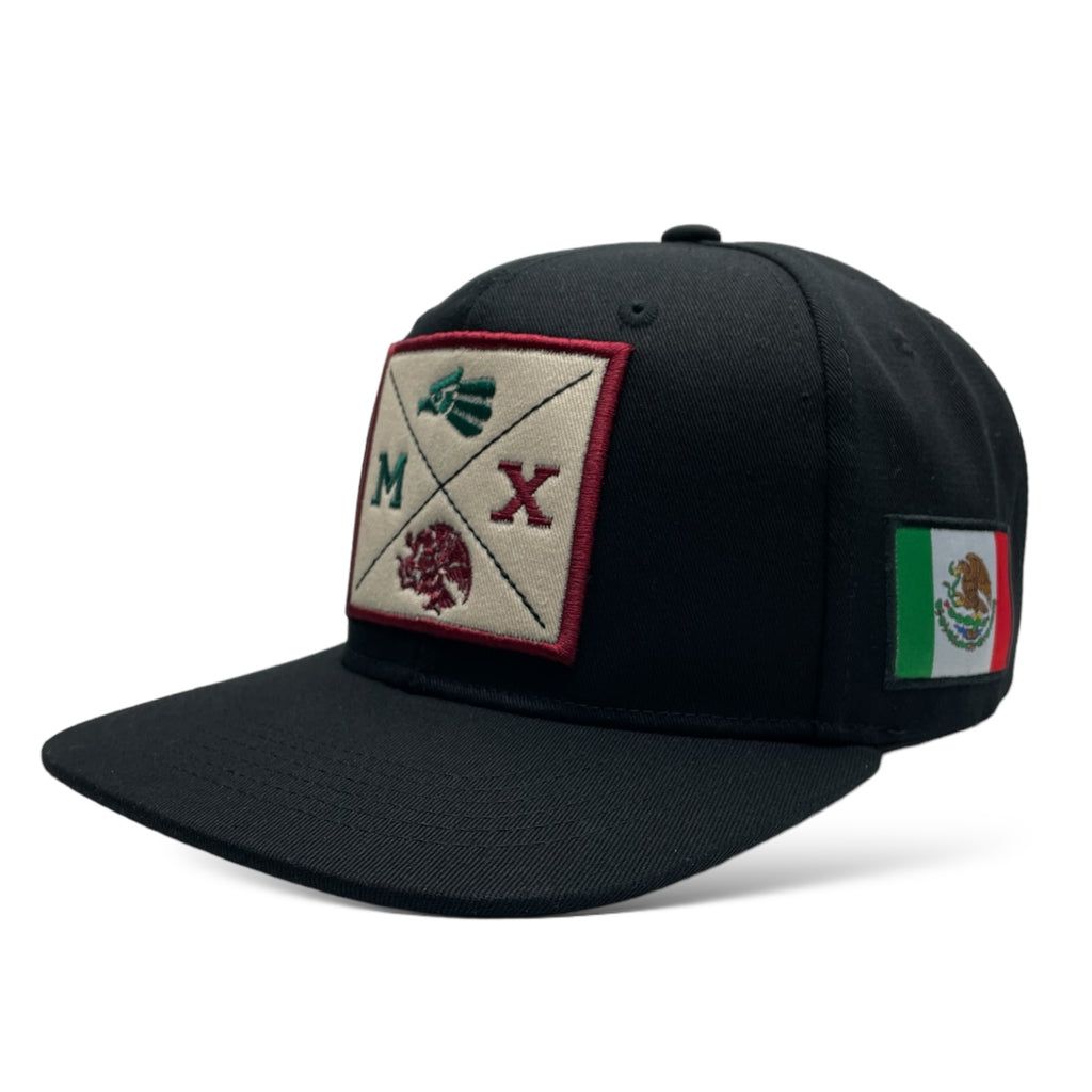 Mexico Snapback Baseball Cap - Adjustable, Flat Bill, Black