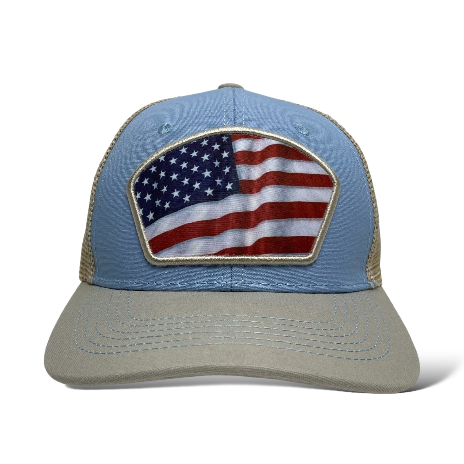 Beige trucker hat with USA flag design - Snapback for wholesale