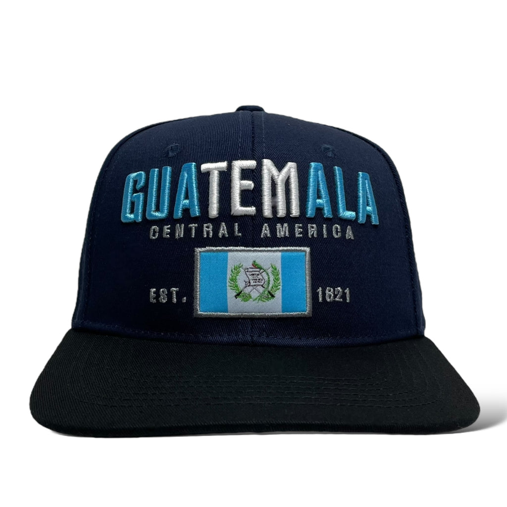 Detalle de la bandera de Guatemala en gorra de baseball navy snapback