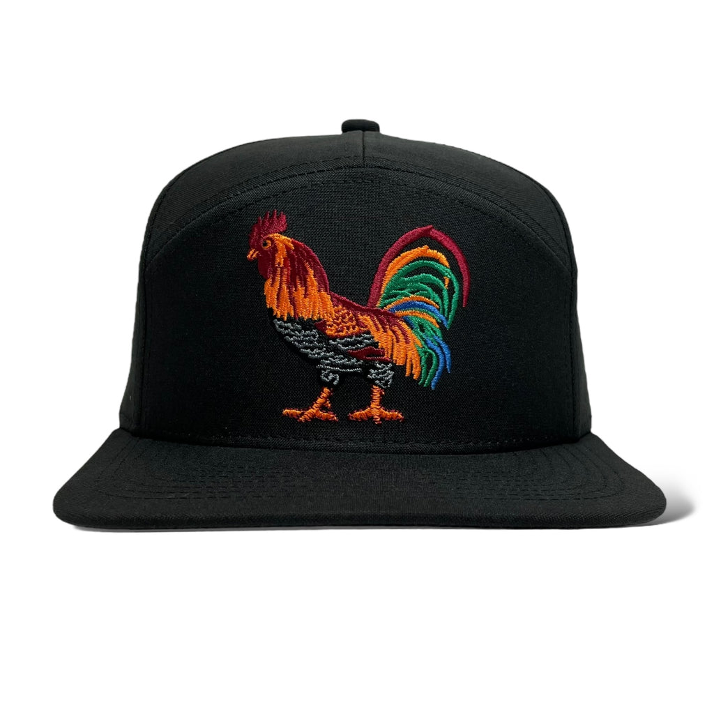 Cock Rooster Flat Bill 7 Panel Snapback Baseball Cap Hat