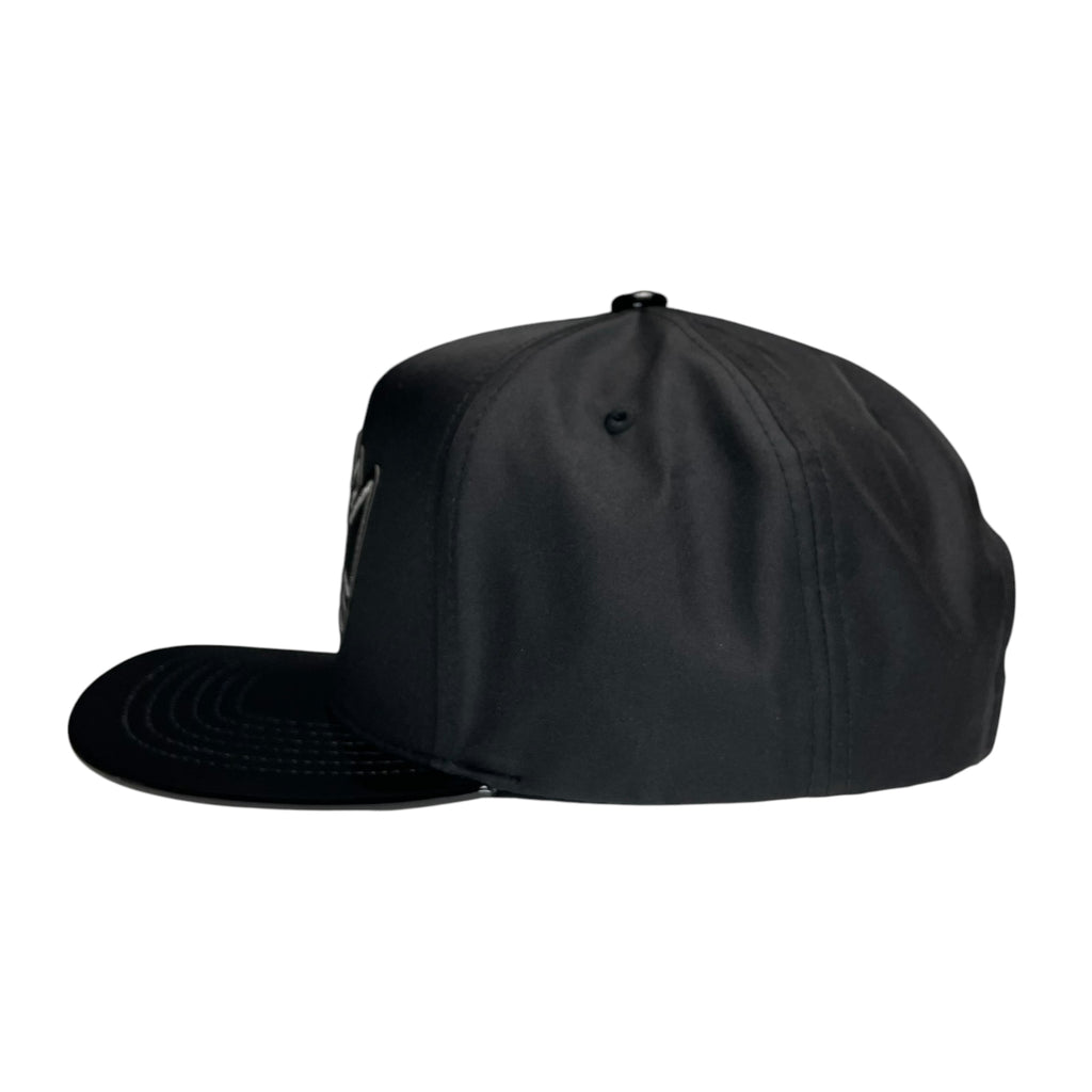 Black Vinyl King Crown Snapback Hat – Flat Brim, Adjustable Streetwear Cap