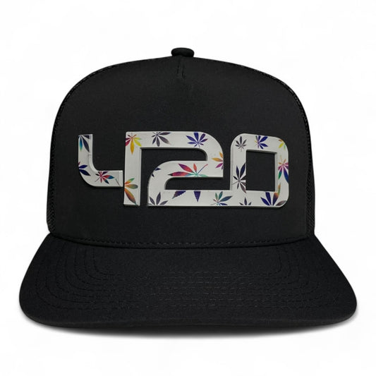 Snapback cap with 420 lifestyle PVC patch, streetwear style, adjustable closure, ideal for casual wear, festivals, or events.