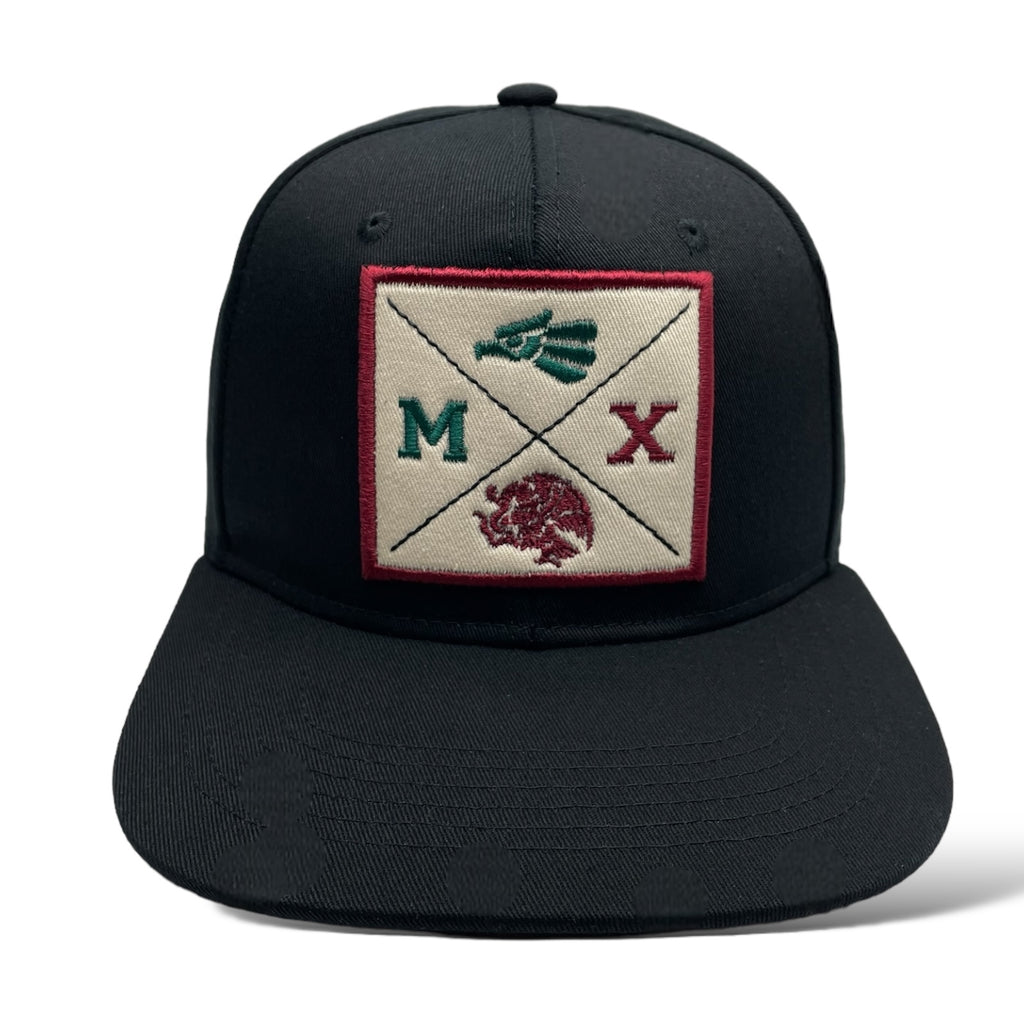 Mexico Snapback Baseball Cap - Adjustable, Flat Bill, Black