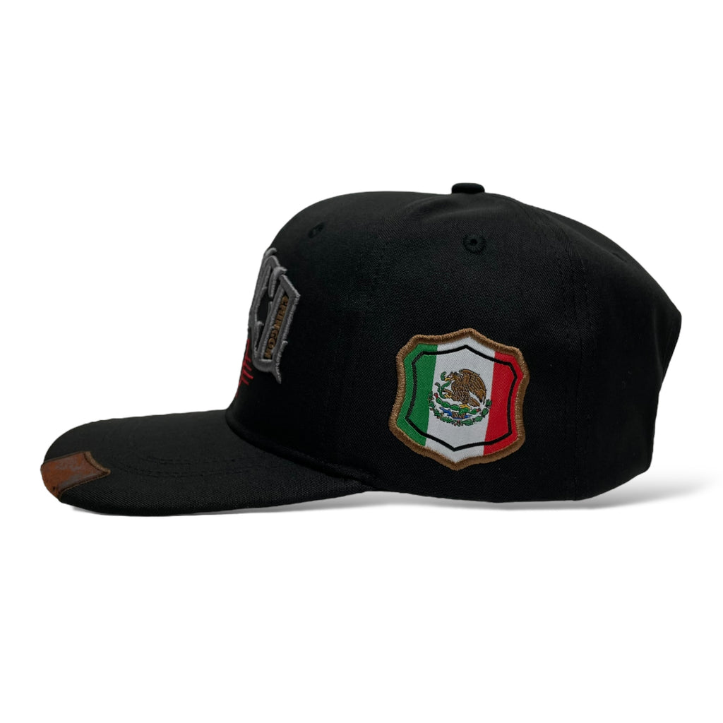 Mexico Chingon 3D Embroidered Baseball Cap – Black Snapback, Flat Brim