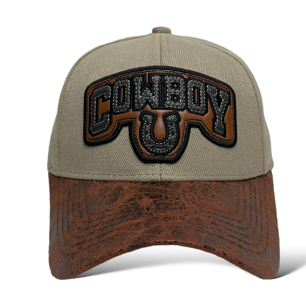 Men's Baseball Cap with Cowboy and Horseshoe Embroidery Side View