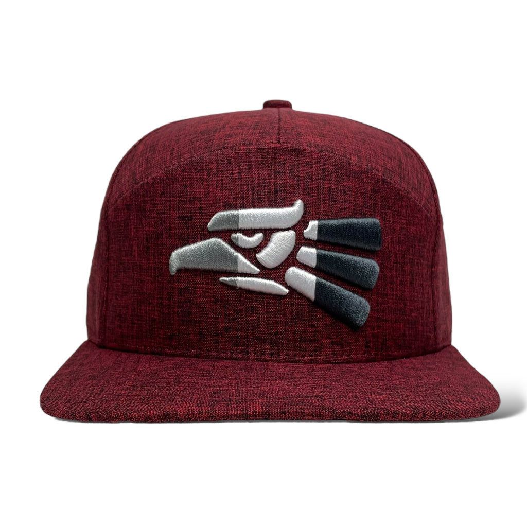 Hecho en Mexico Eagle 3D Embroidered 7-Panel Snapback in Red/Black