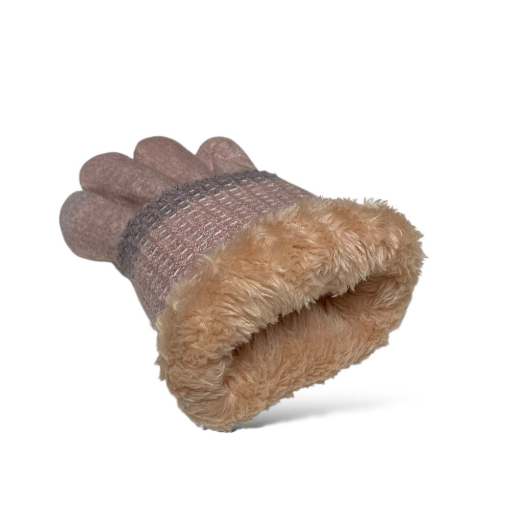 Women’s Winter Gloves - Warm Fleece-Lined Knit, 2-Finger Touch Screen Compatible