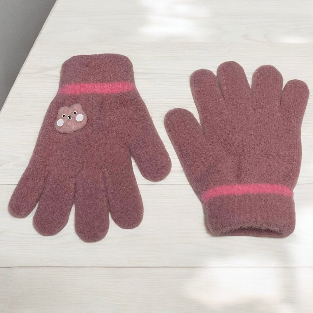 Girls Winter Plush Gloves Ages 5-9 – Warm, Cozy, and Soft Design