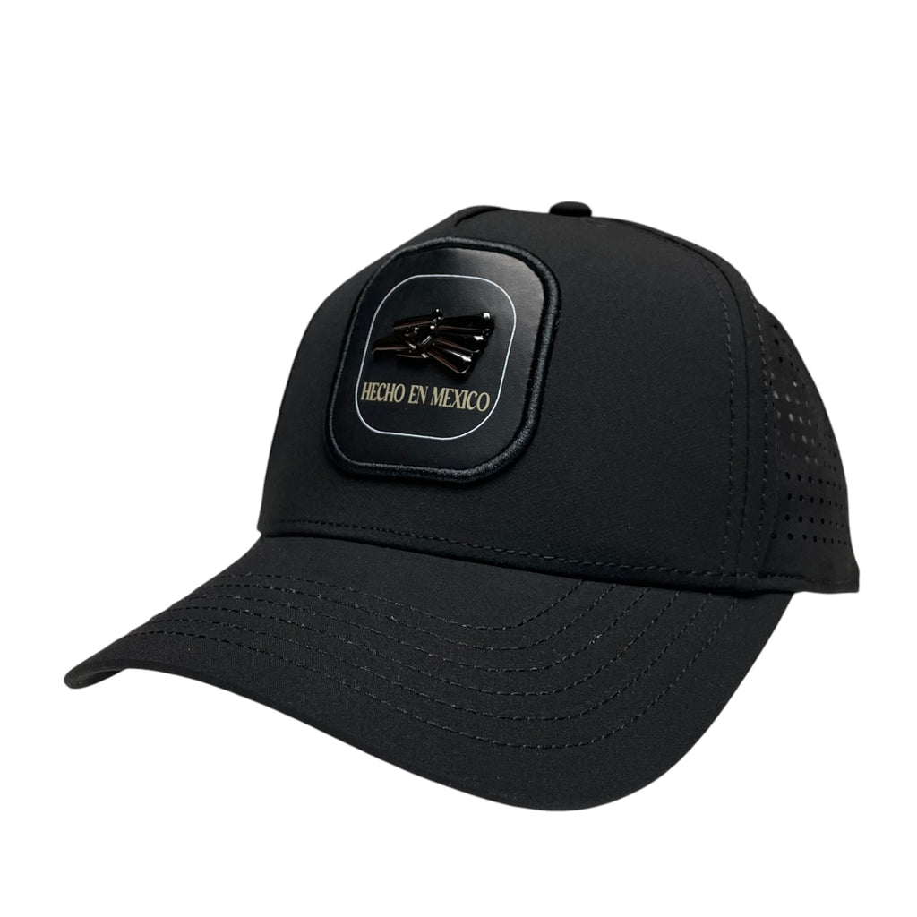 Hecho en Mexico Eagle Logo Baseball Cap – Black Laser Cut Snapback