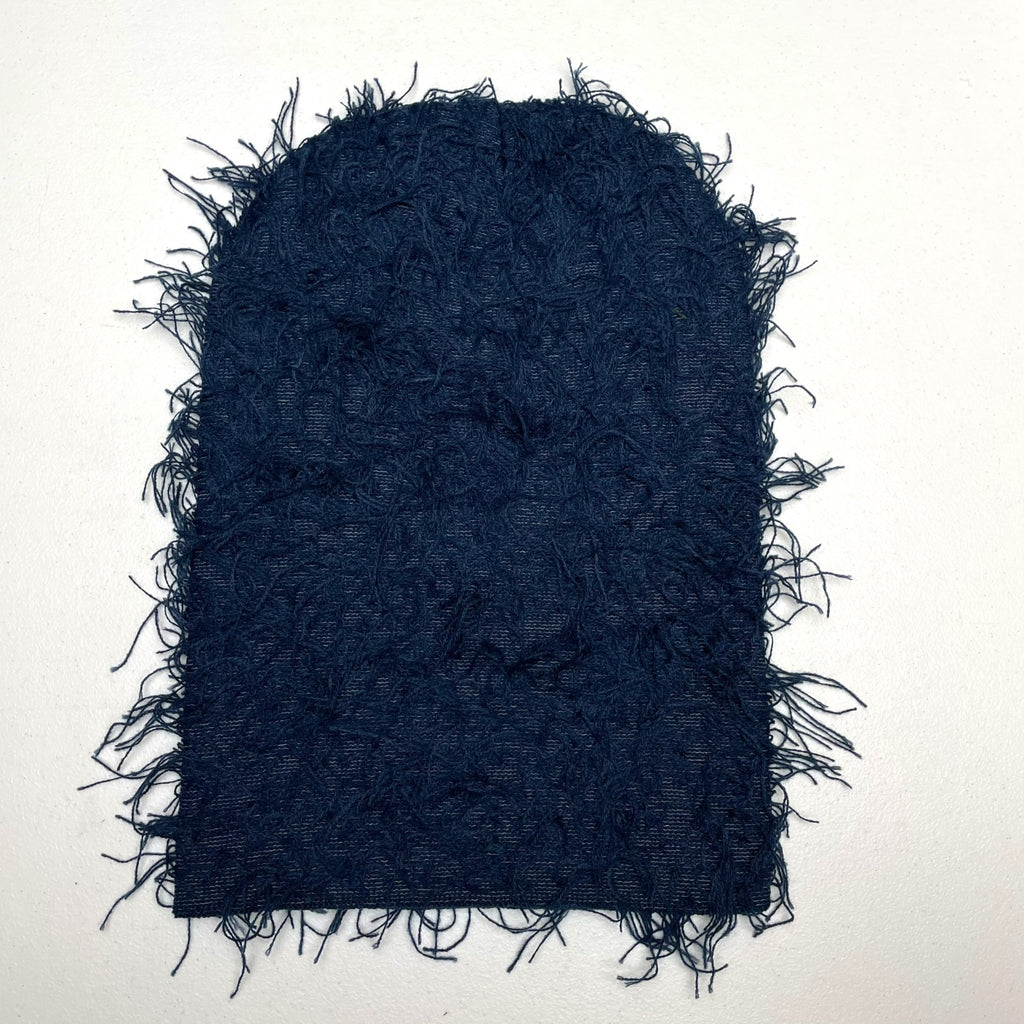 Distressed Knit Full-Face Balaclava Ski Mask - Navy Winter Hip-Hop Headgear