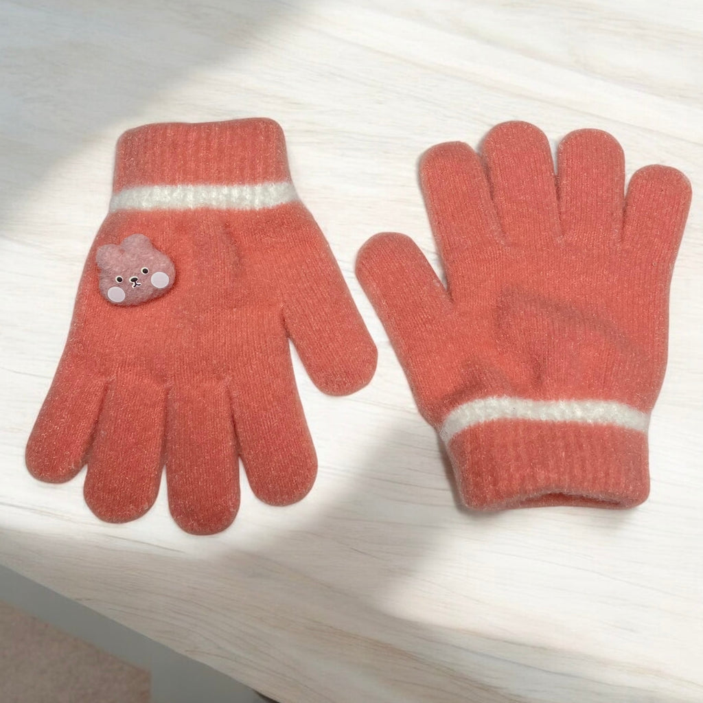 Girls Winter Plush Gloves Ages 5-9 – Warm, Cozy, and Soft Design