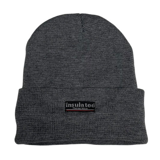  unisex thermal winter beanie in a dark color, designed for men and women, featuring a durable and warm design ideal for working in cold weather.