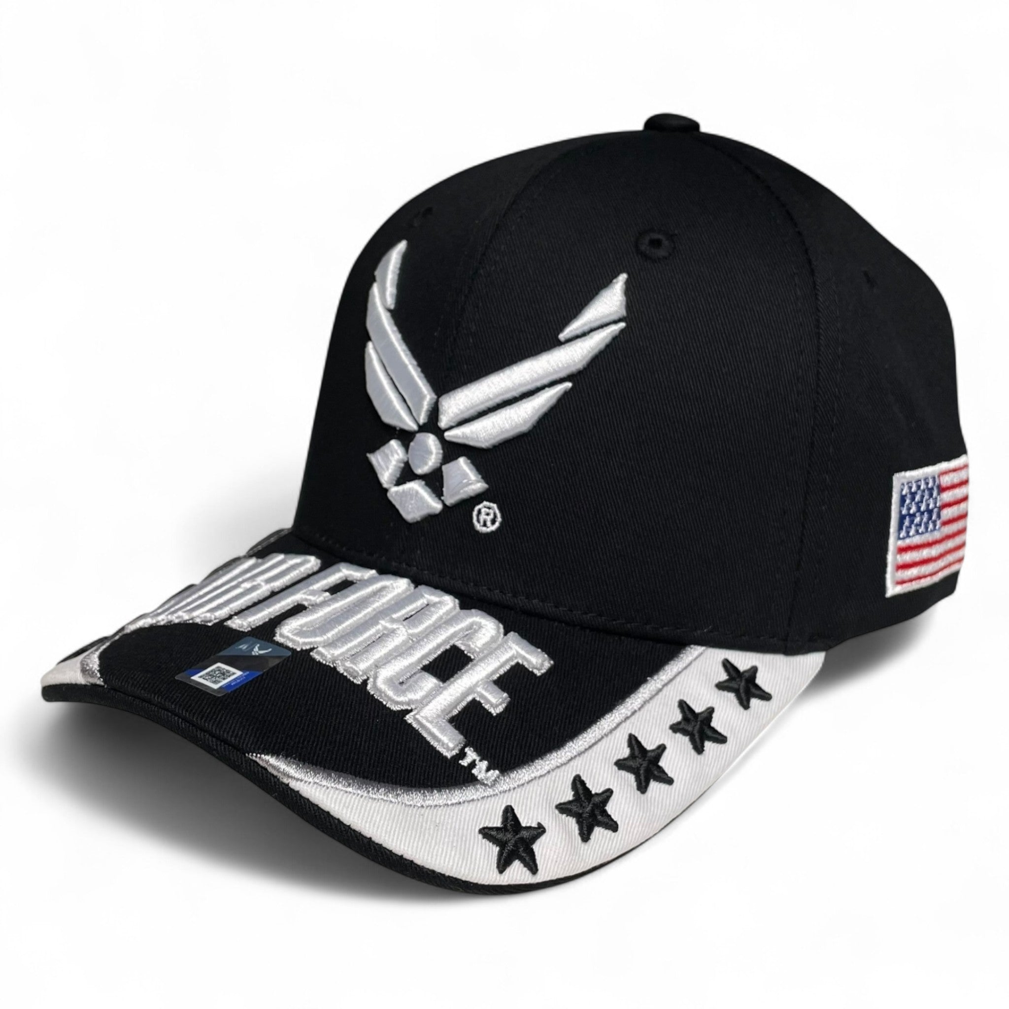 U.S. Air Force 3D Embroidered Baseball Cap Official Licensed Military Hat Black