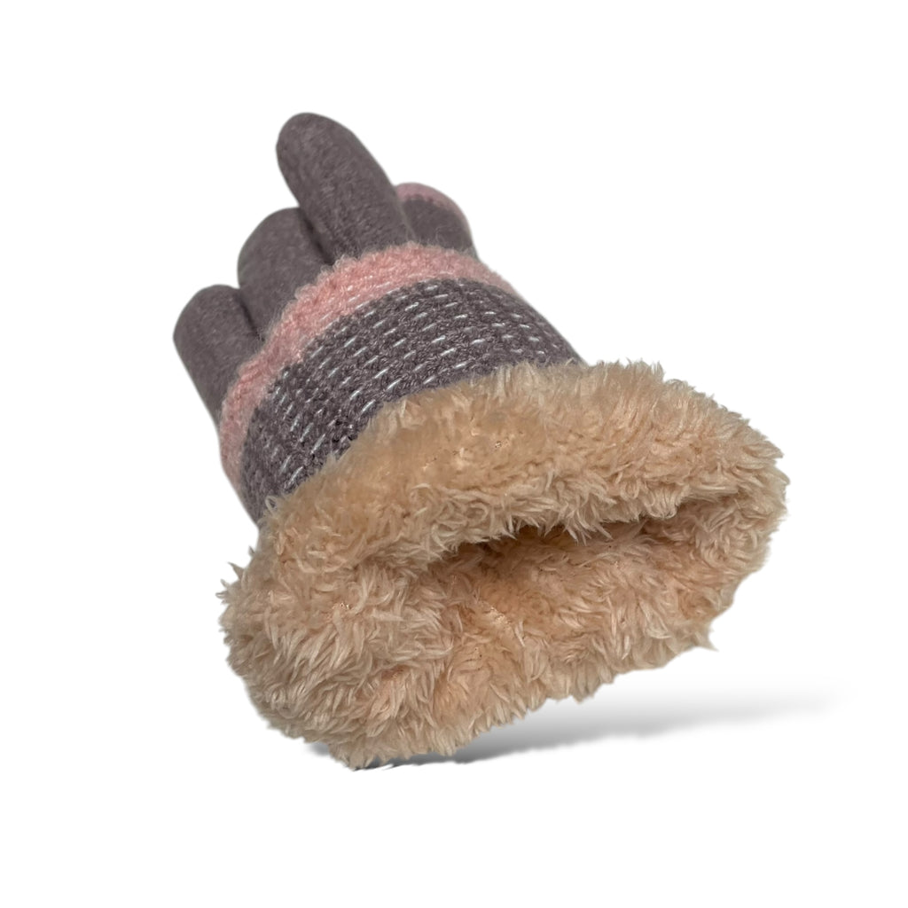 Women’s Winter Gloves - Warm Fleece-Lined Knit, 2-Finger Touch Screen Compatible