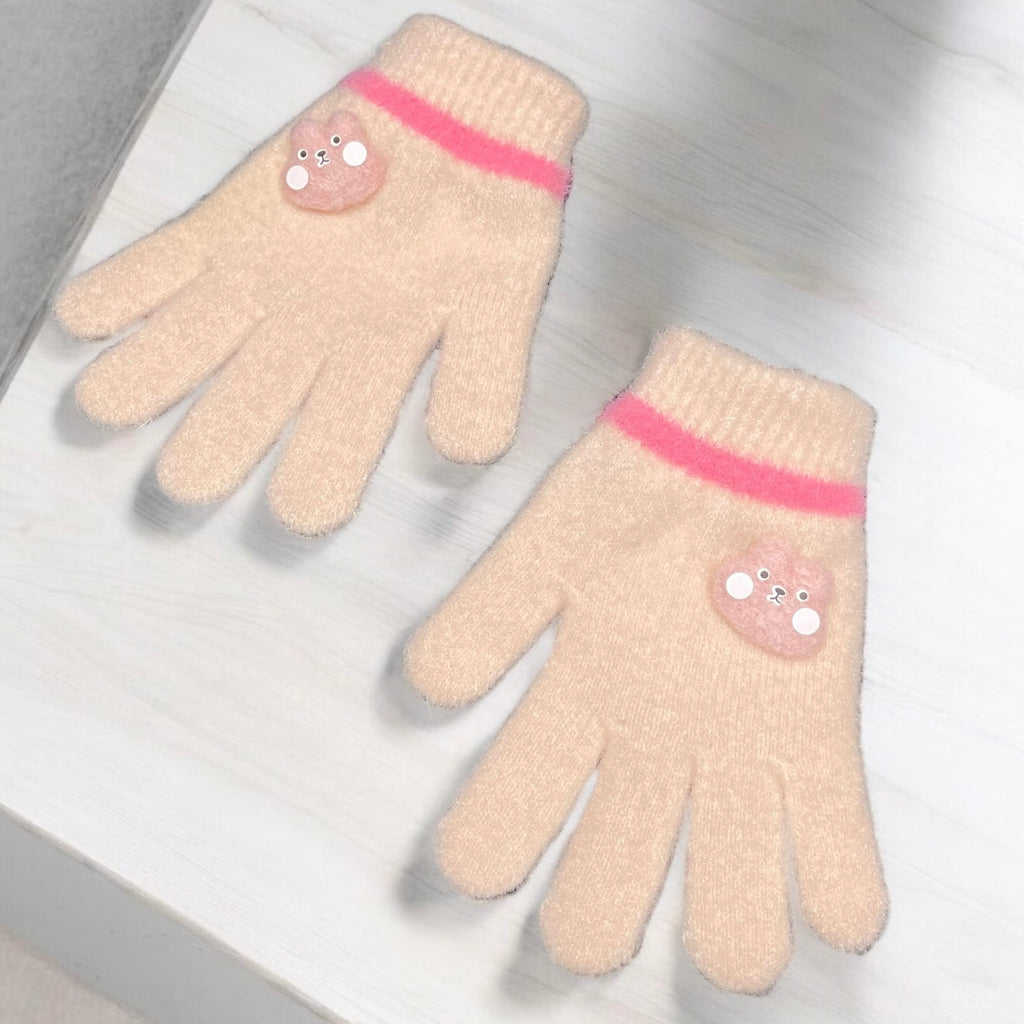 Girls Winter Plush Gloves Ages 5-9 – Warm, Cozy, and Soft Design