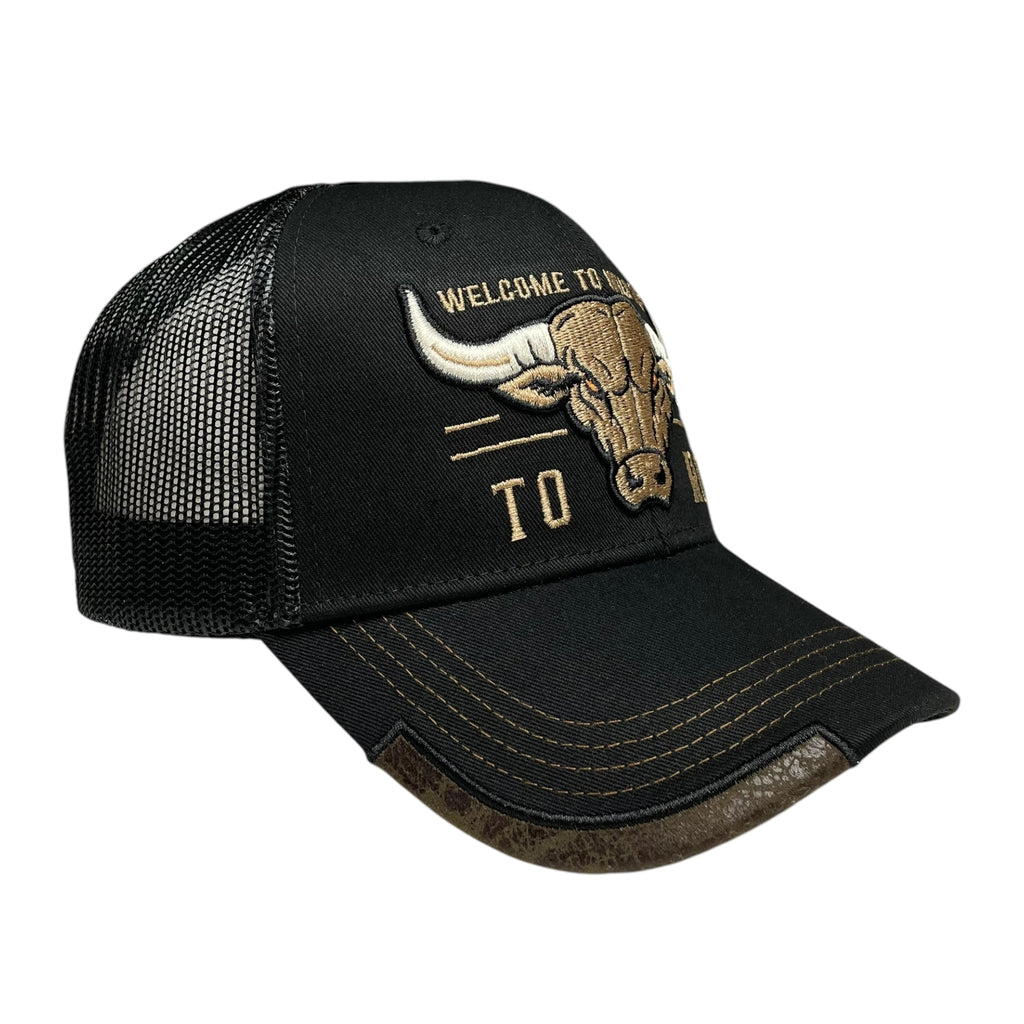 Mexico Toro Cowboy Trucker Hat – Black Embroidered Bull Snapback, Western Style