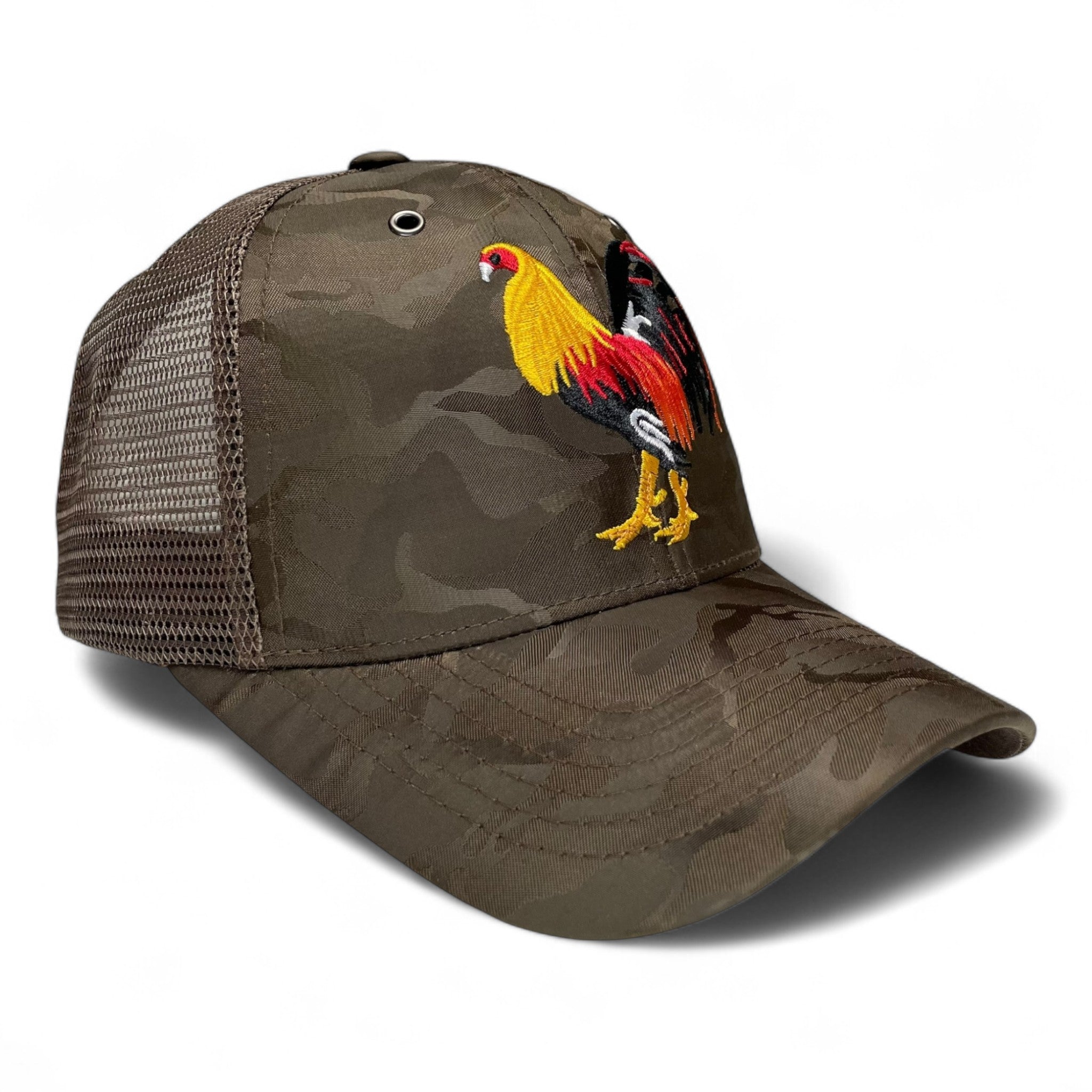 Rooster Embroidered Snapback Trucker Hat Brown Camo Pack of 2