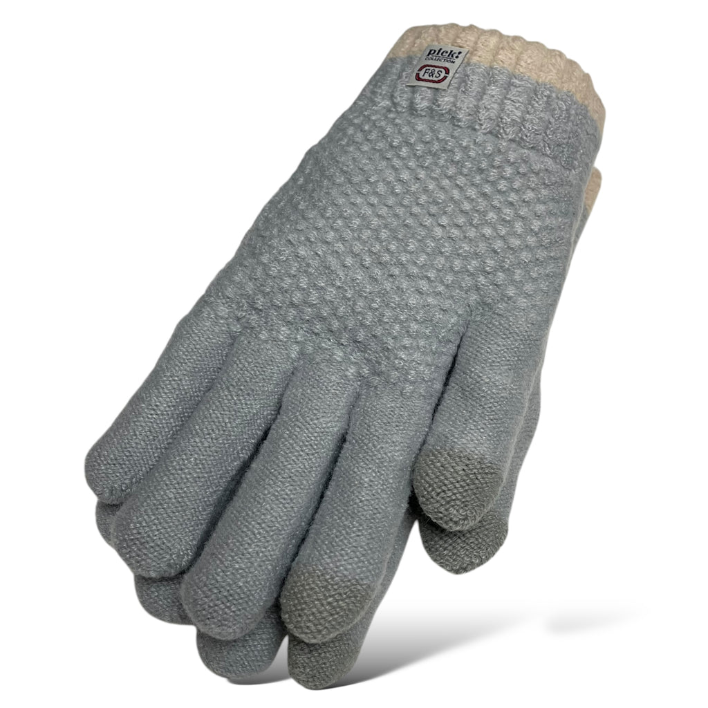 Women’s Winter Gloves - Warm Fleece-Lined Knit, 2-Finger Touch Screen Compatible