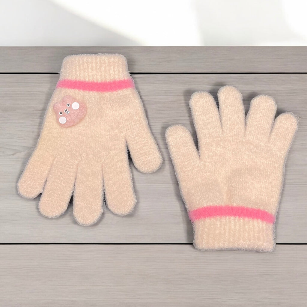 Girls Winter Plush Gloves Ages 5-9 – Warm, Cozy, and Soft Design