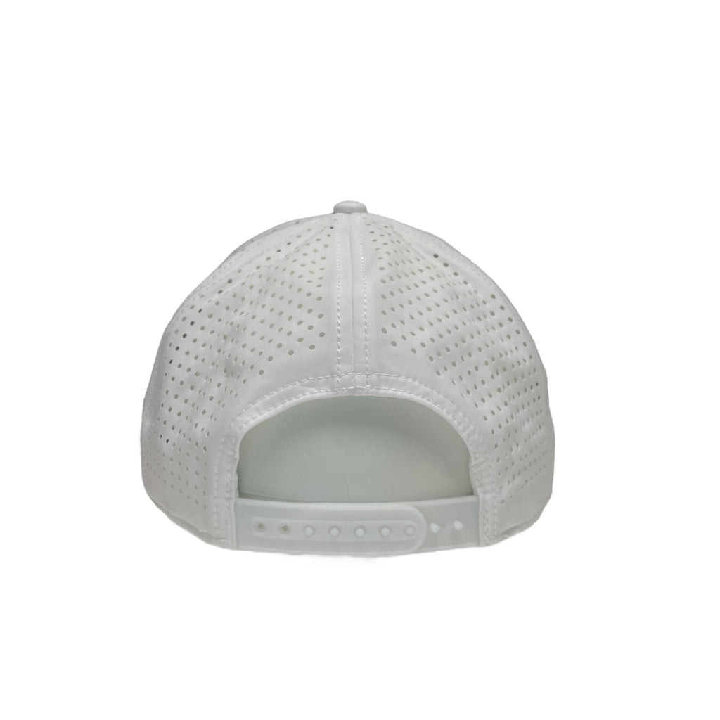 Hecho en Mexico Eagle Logo Baseball Cap – White Laser Cut Snapback