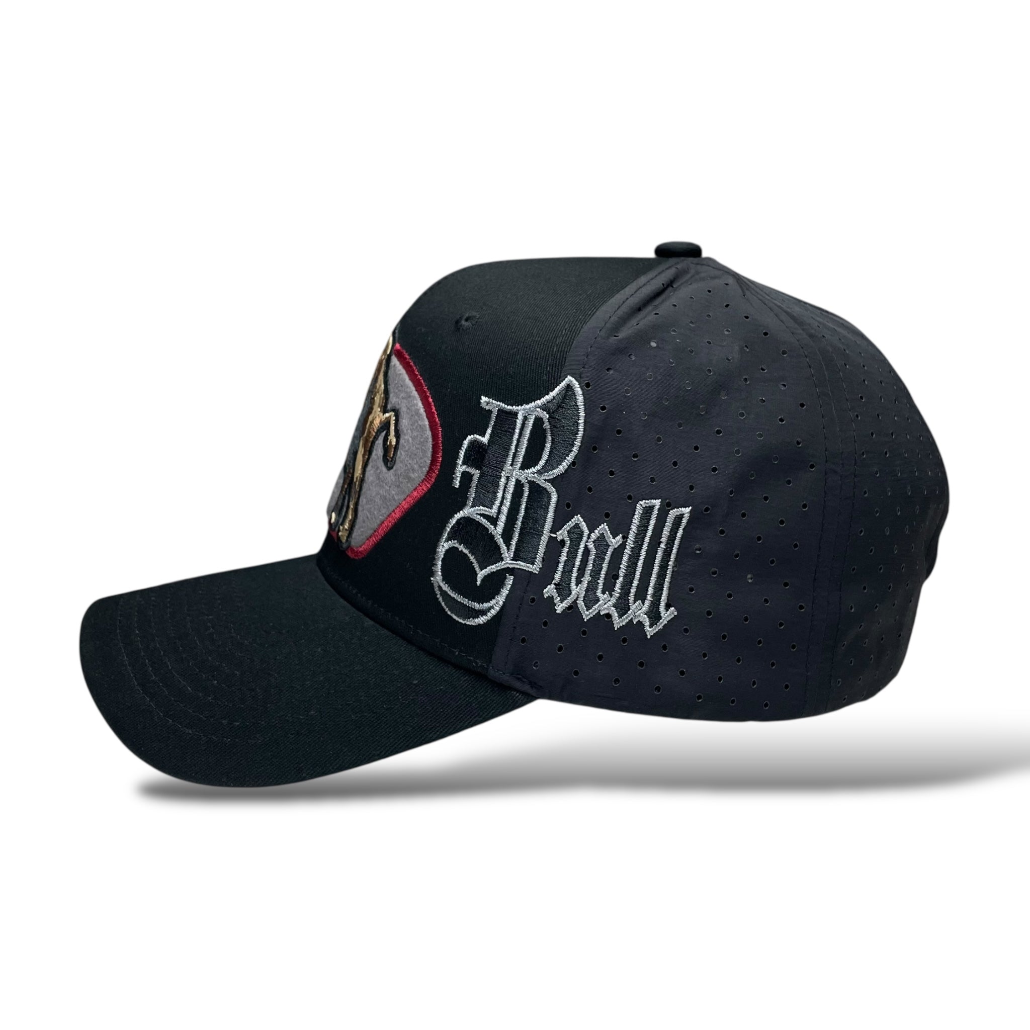 Bull Embroidered Western Rodeo Style Snapback Cap Black