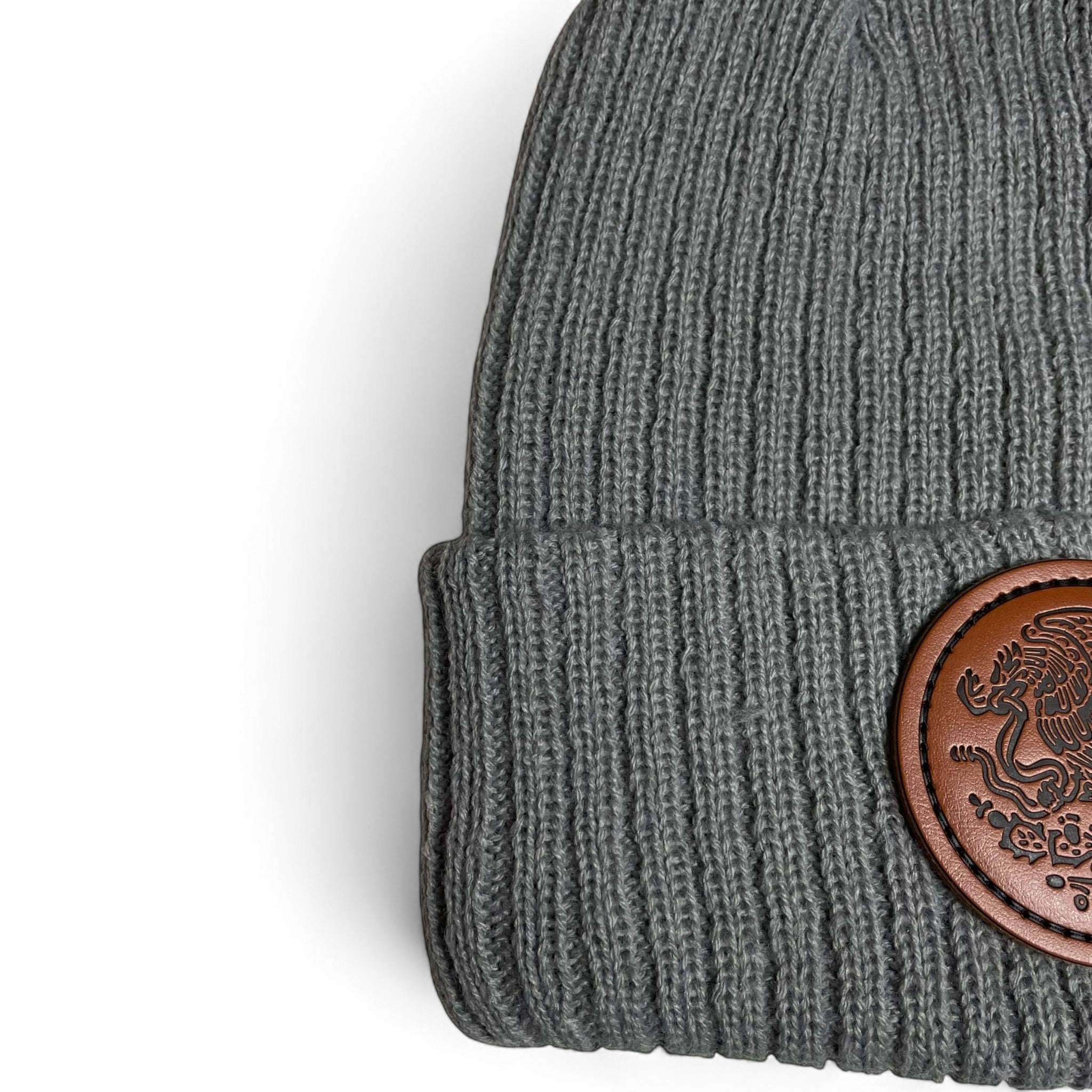 Gorro de Invierno con Parche de Cuero Águila de México
