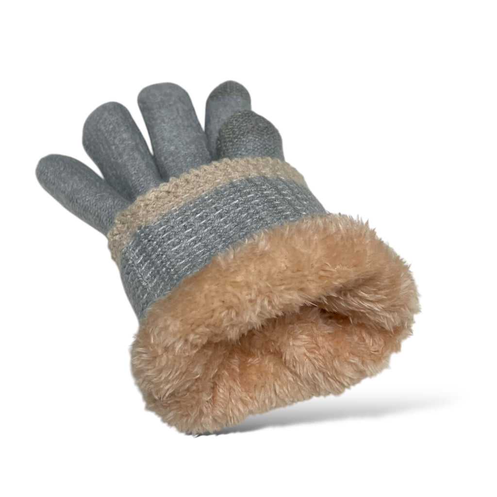 Women’s Winter Gloves - Warm Fleece-Lined Knit, 2-Finger Touch Screen Compatible