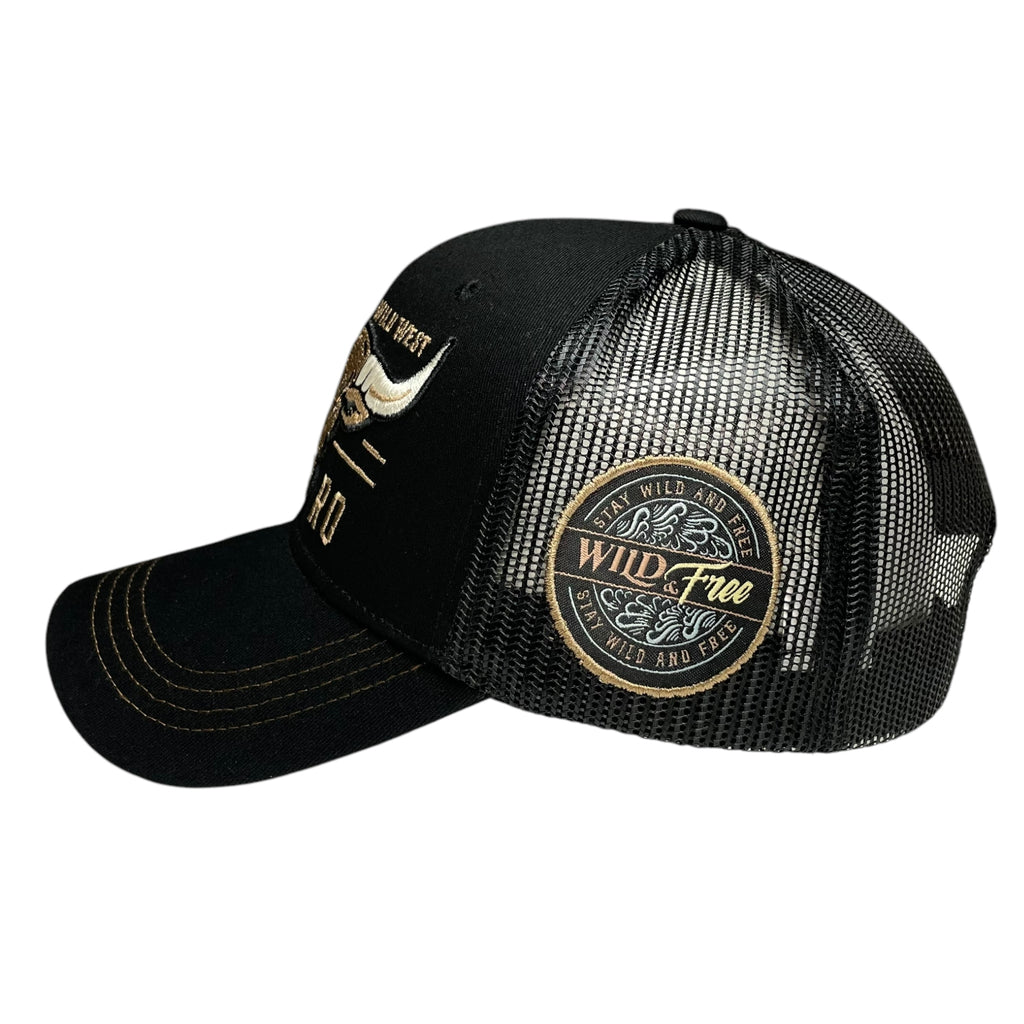 Mexico Toro Cowboy Trucker Hat – Black Embroidered Bull Snapback, Western Style