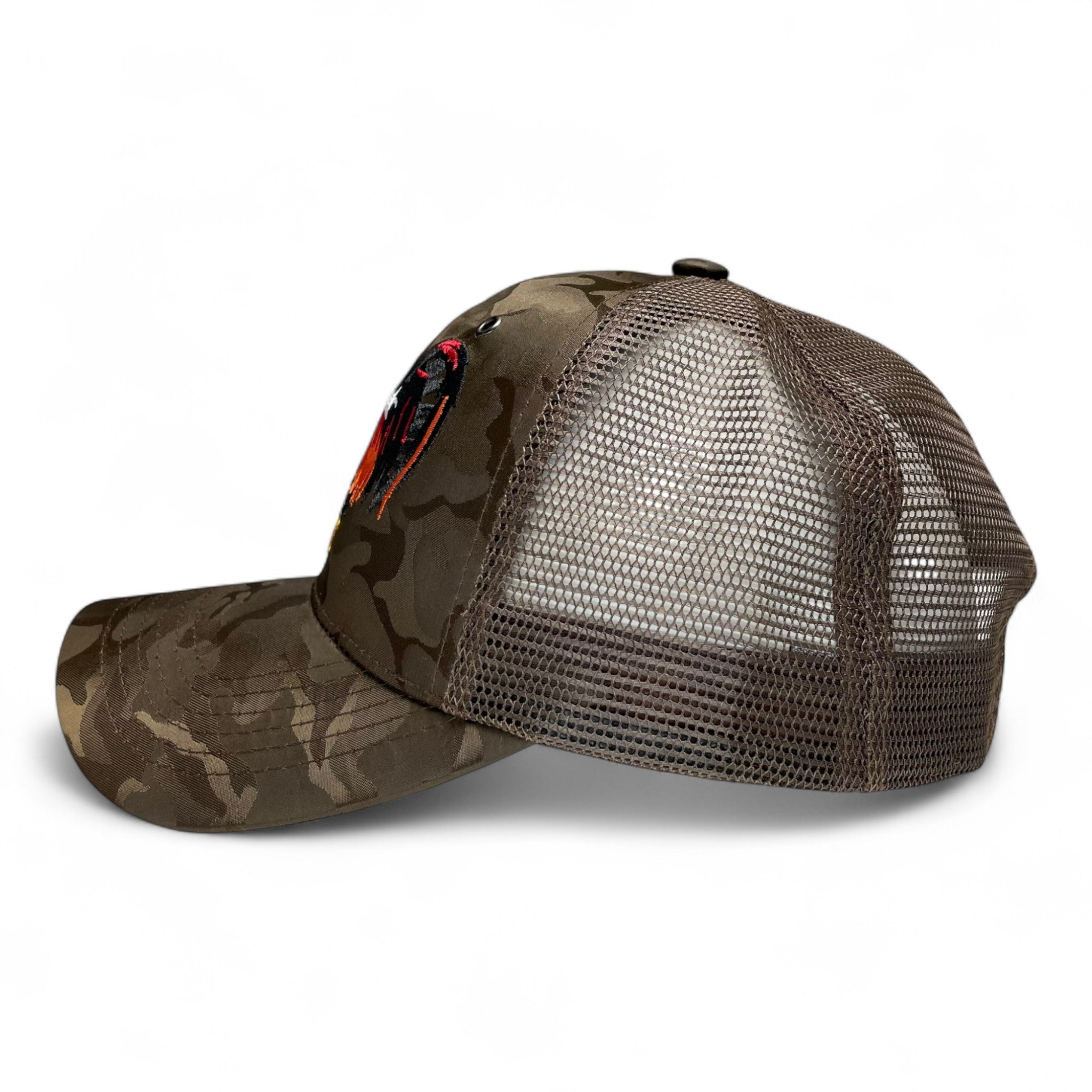 Rooster Embroidered Snapback Trucker Hat Brown Camo Pack of 2