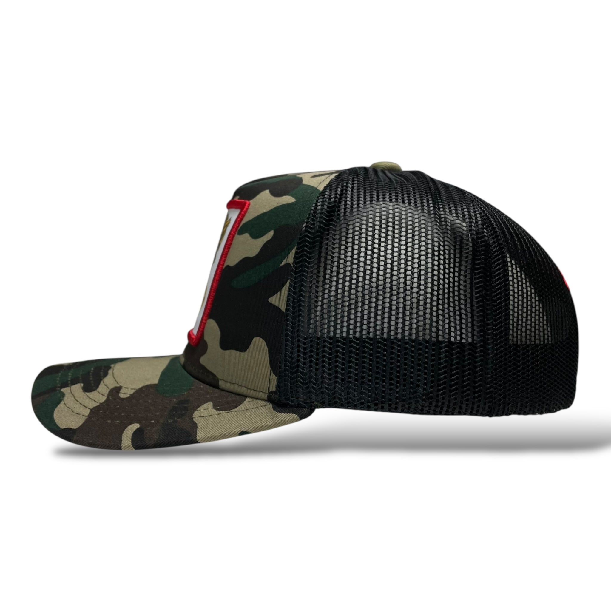 Mexico Michoacan Patch Camo Trucker Hat, Mesh Back, Snapback